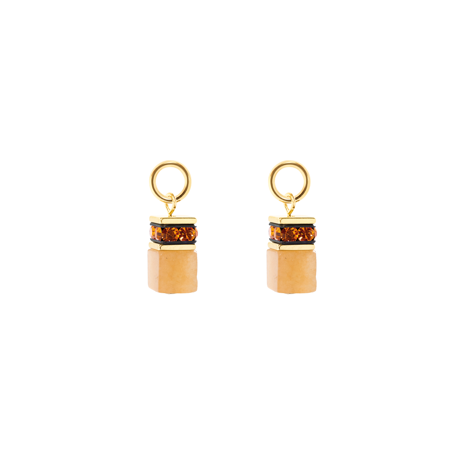 EAR ME UP Charm GeoCUBE® gold-orange