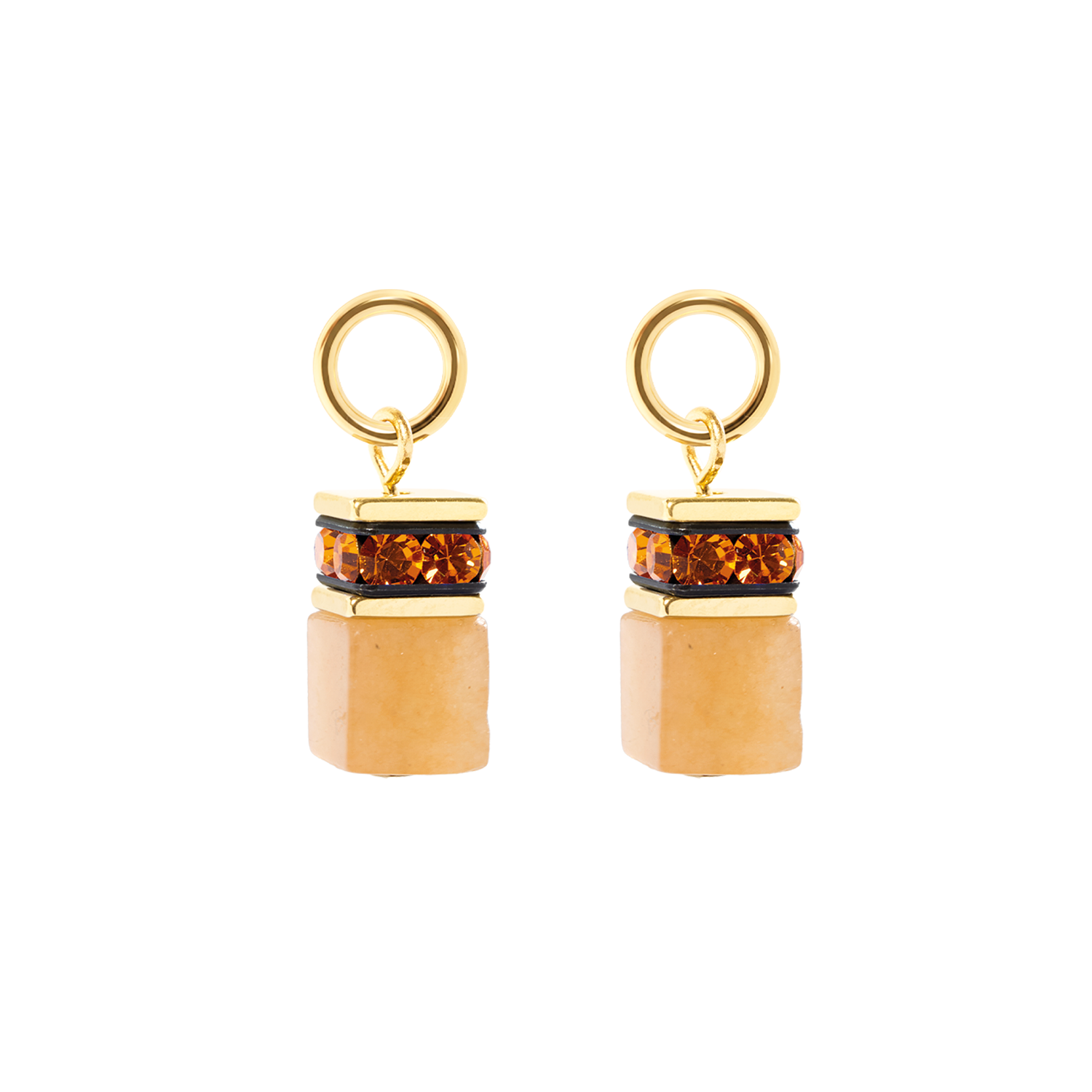 EAR ME UP Charm GeoCUBE® gold-orange
