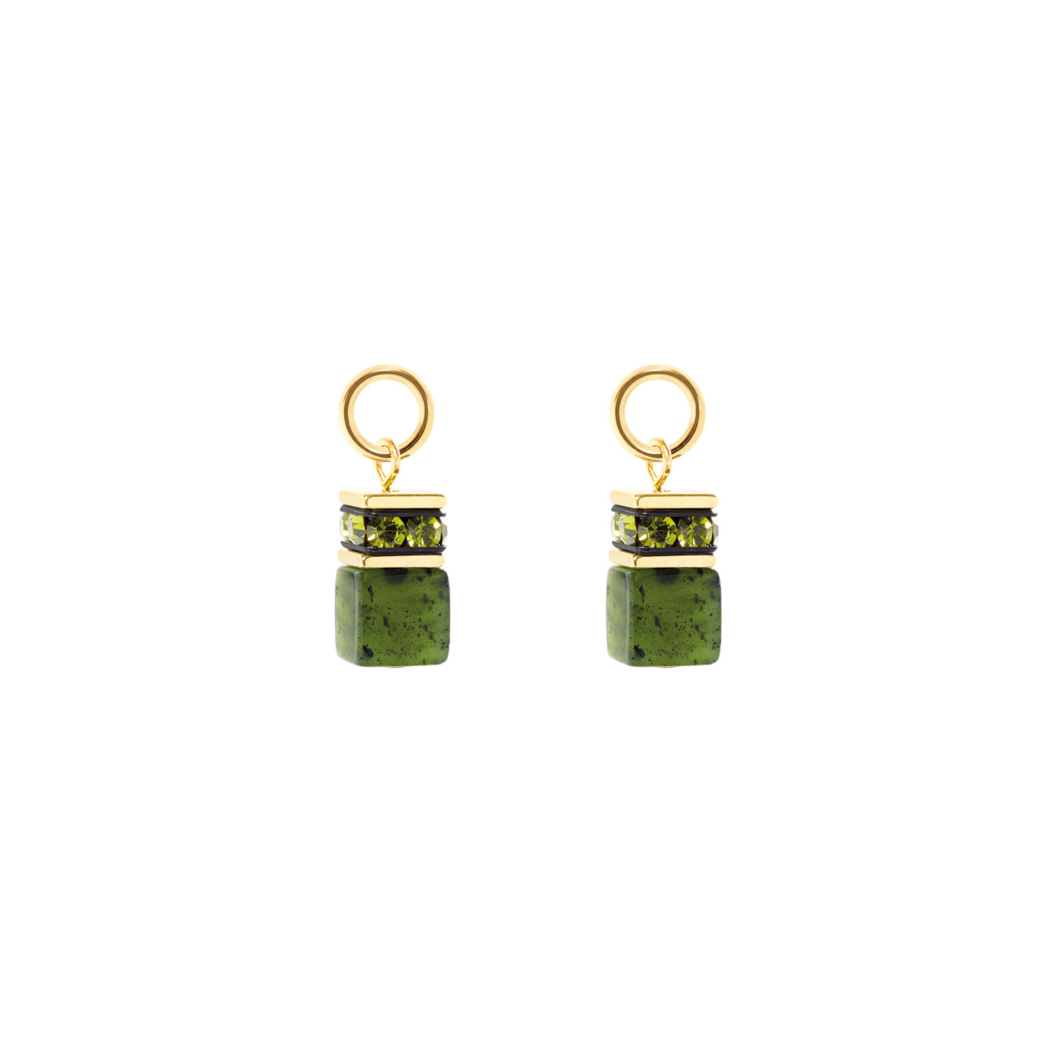 EAR ME UP Charm GeoCUBE® gold-green