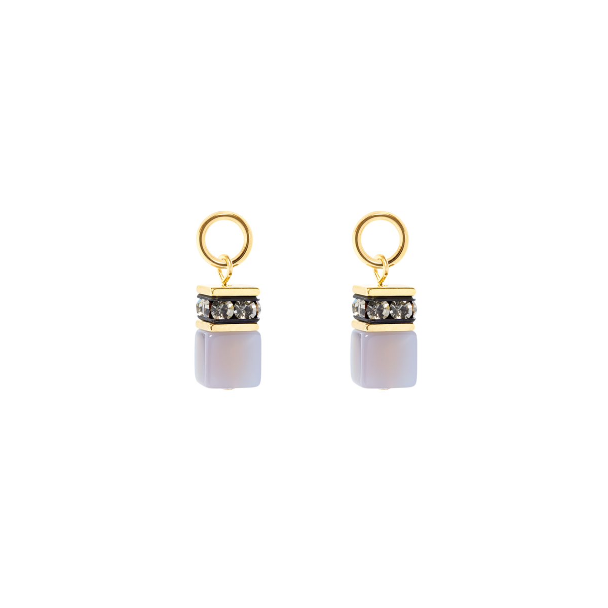 EAR ME UP Charm GeoCUBE® gold-grey