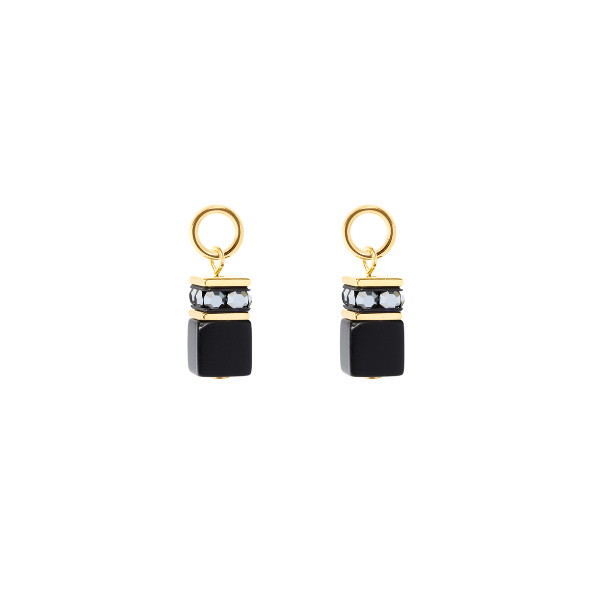 EAR ME UP Charm GeoCUBE® gold-black