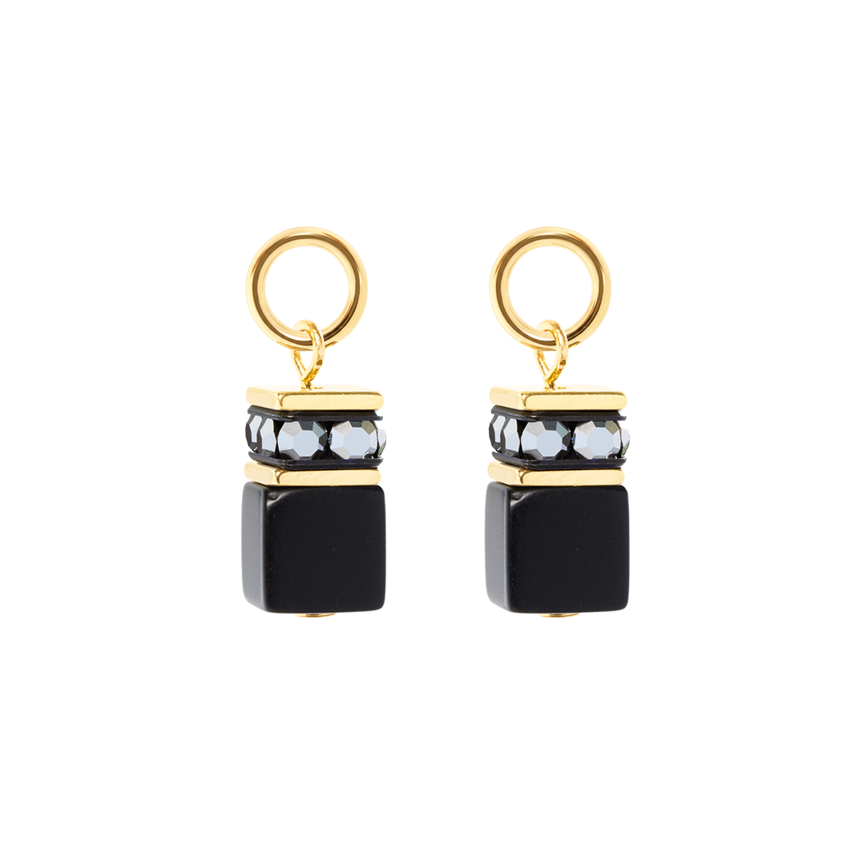 EAR ME UP Charm GeoCUBE® gold-black