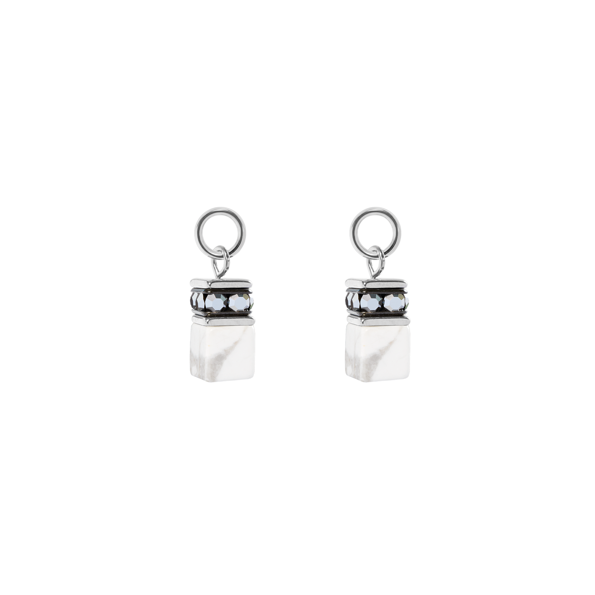 EAR ME UP Charm GeoCUBE® silver-white