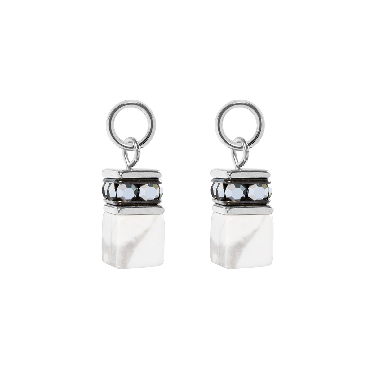 EAR ME UP Charm GeoCUBE® silver-white