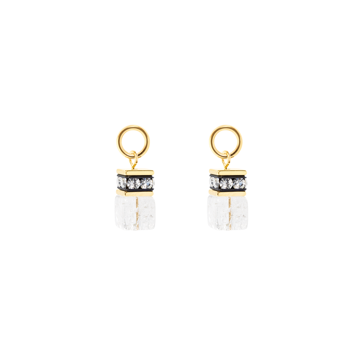 EAR ME UP Charm GeoCUBE® gold-crystal