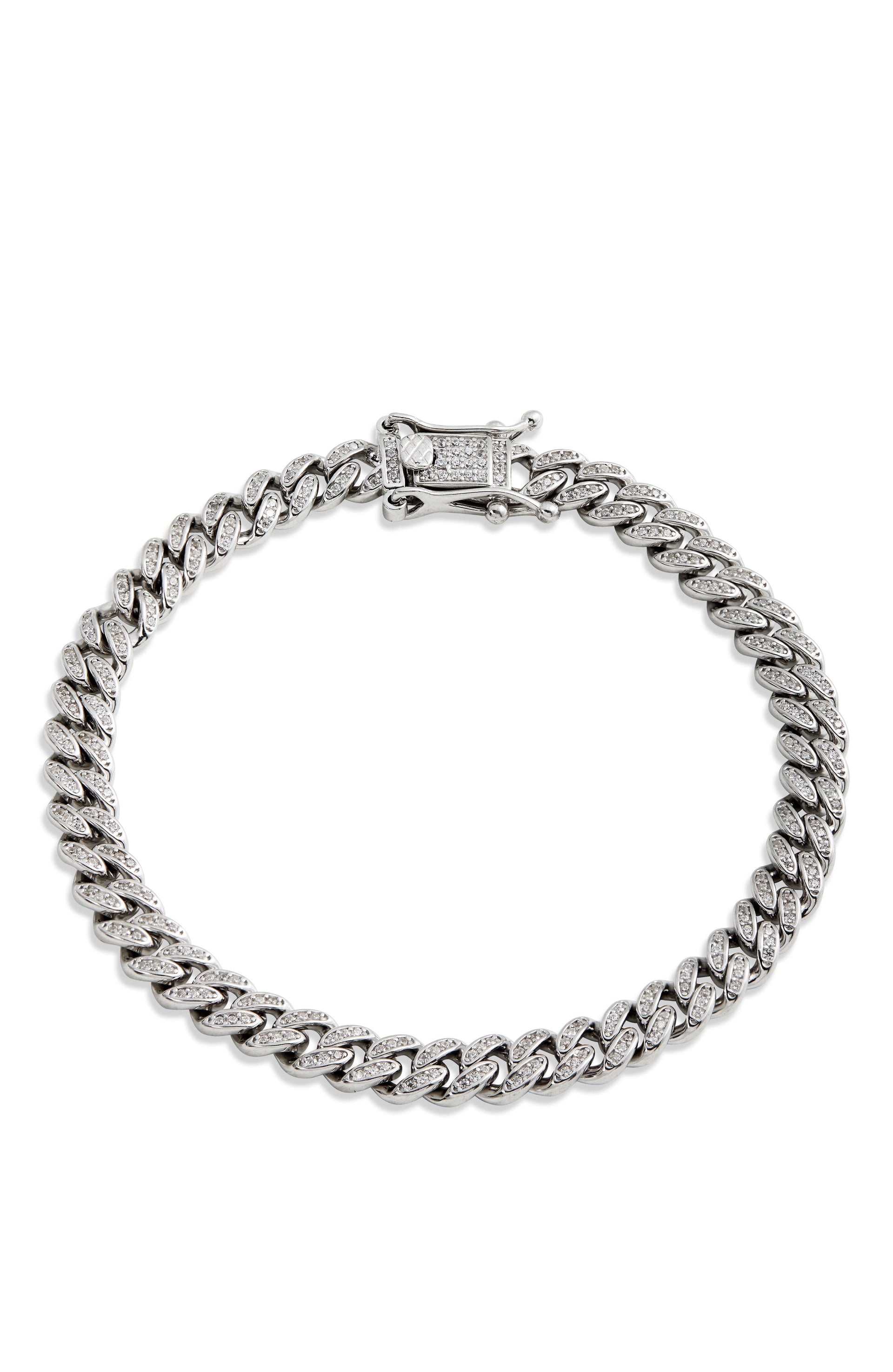 7.5' 18K Gold Pl. Cuban Link CZ Br.