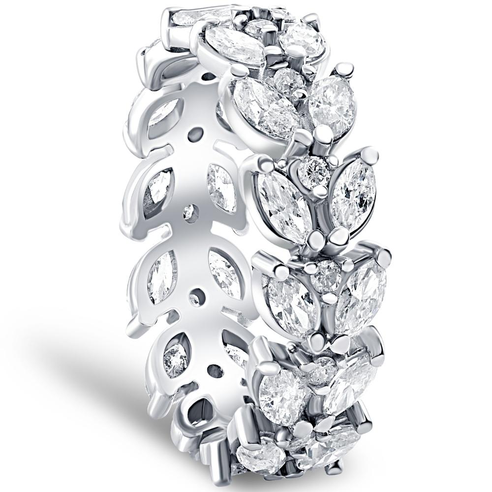 2 3/4ct Marquise Diamond Eternity Ring 14K White Gold