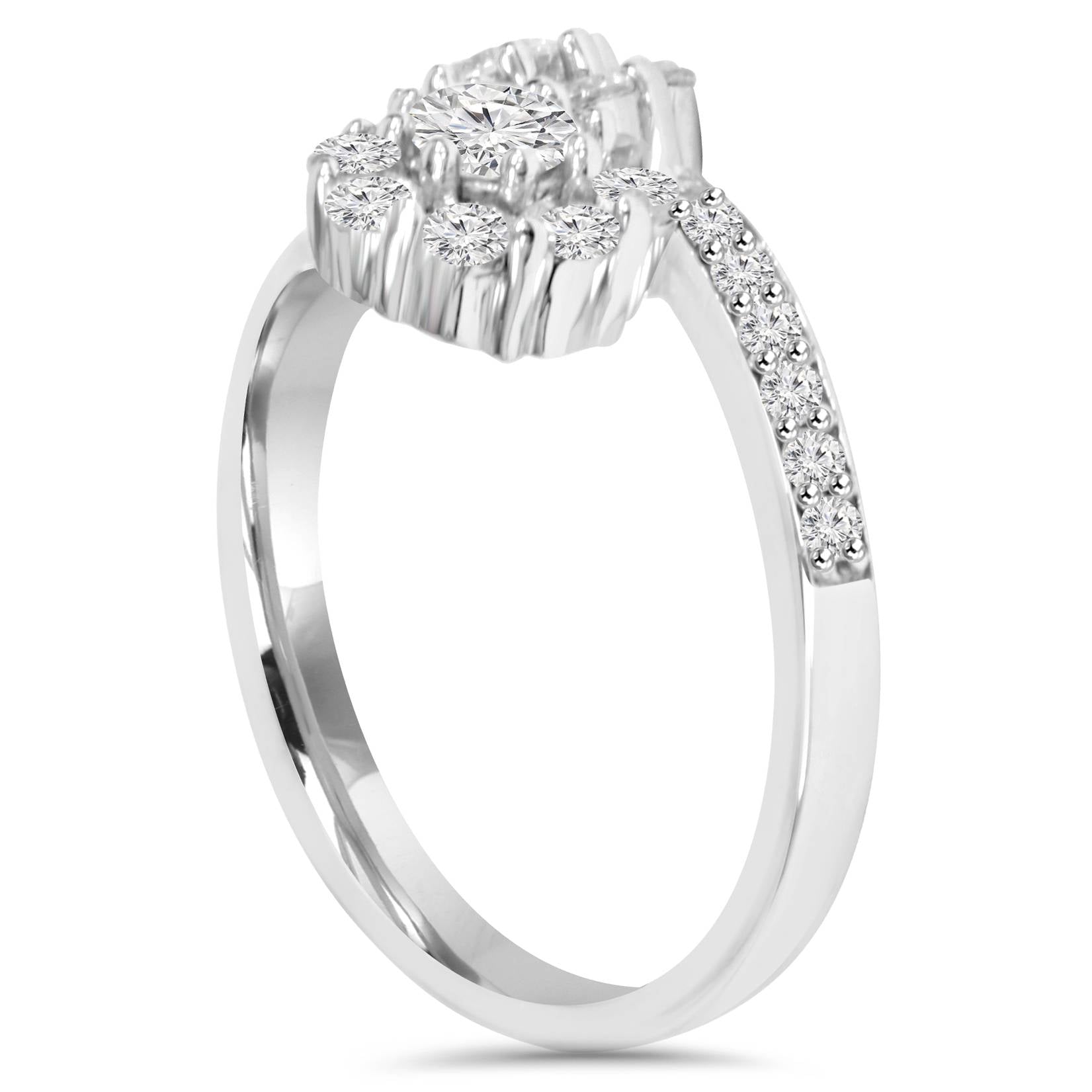 1 1/2 CT Forever Us Diamond Two Stone Halo Engagement Ring 14K White Gold