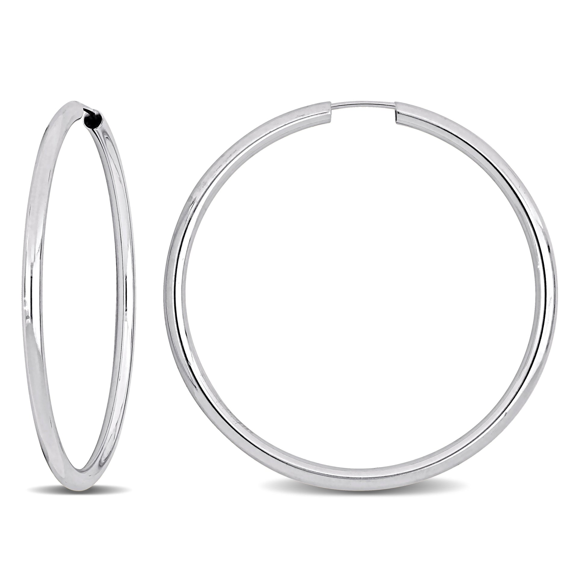 Mimi & Max 40mm Hoop Earrings in 14k White Gold