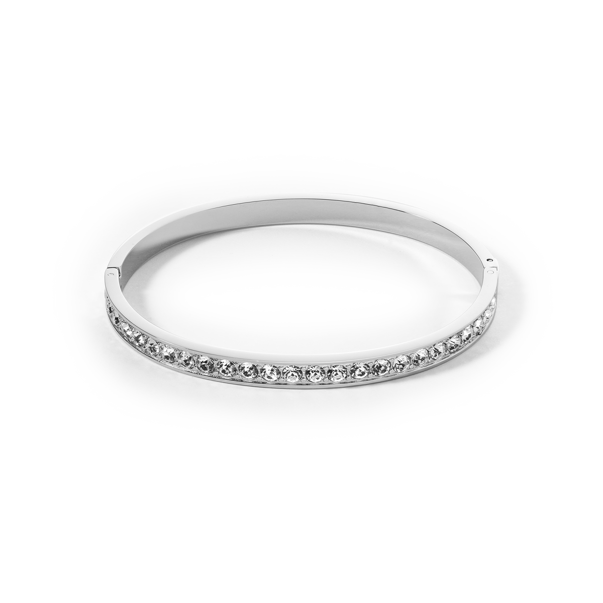 Bracelet stainless steel & crystals silver crystal (size 17 cm)