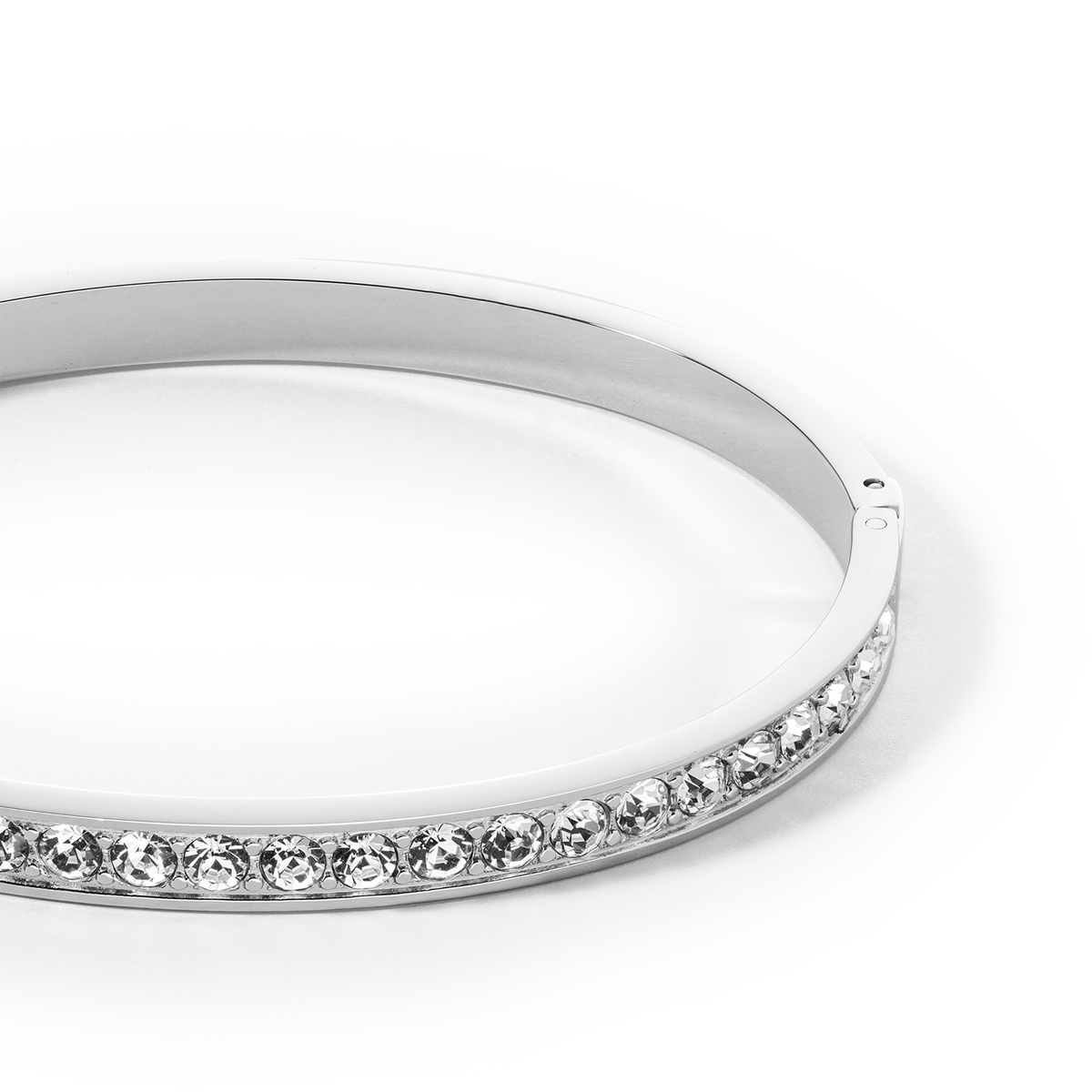 Bracelet stainless steel & crystals silver crystal (size 17 cm)