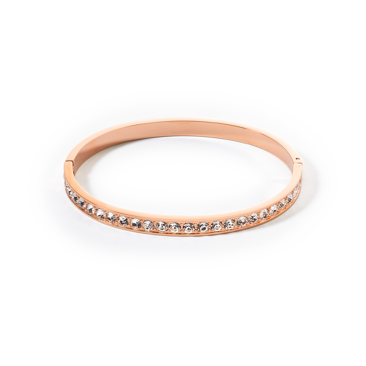 Bracelet stainless steel & crystals rose gold crystal (size 17 cm)