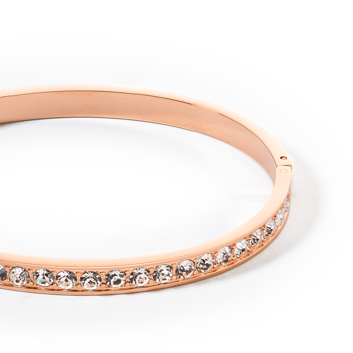 Bracelet stainless steel & crystals rose gold crystal (size 17 cm)