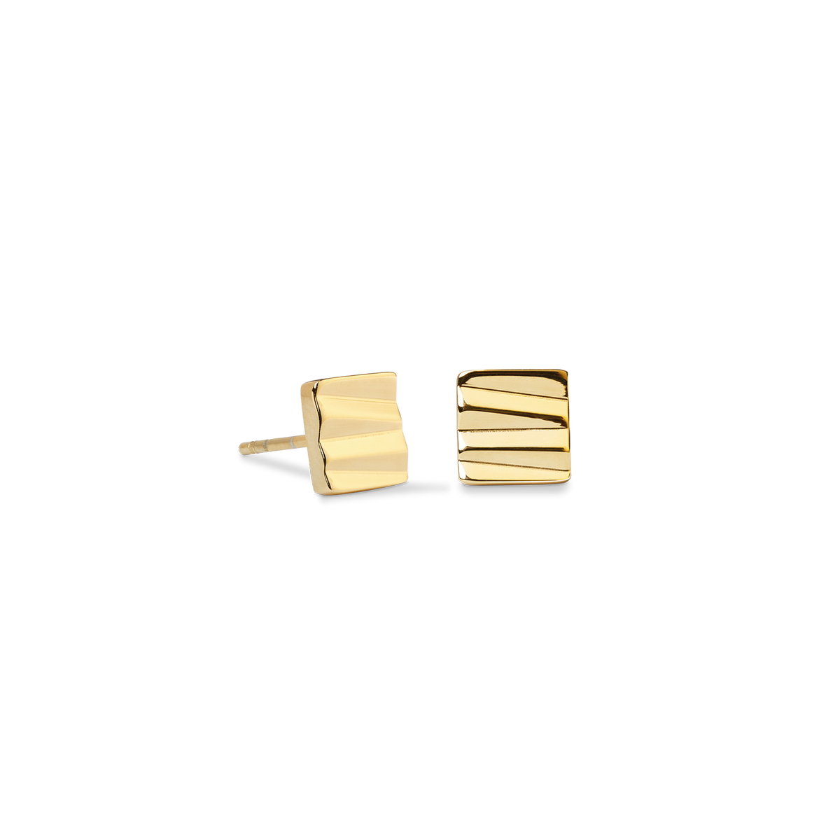 Stud earrings Square Wave gold