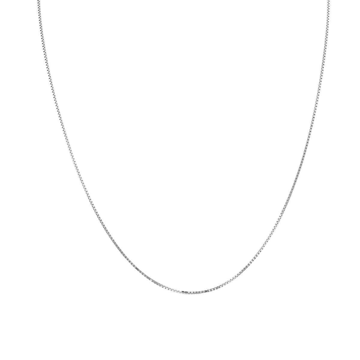 10K White Gold 0.8Mm Box Chain With Lobster Clasp - 18 Inch
