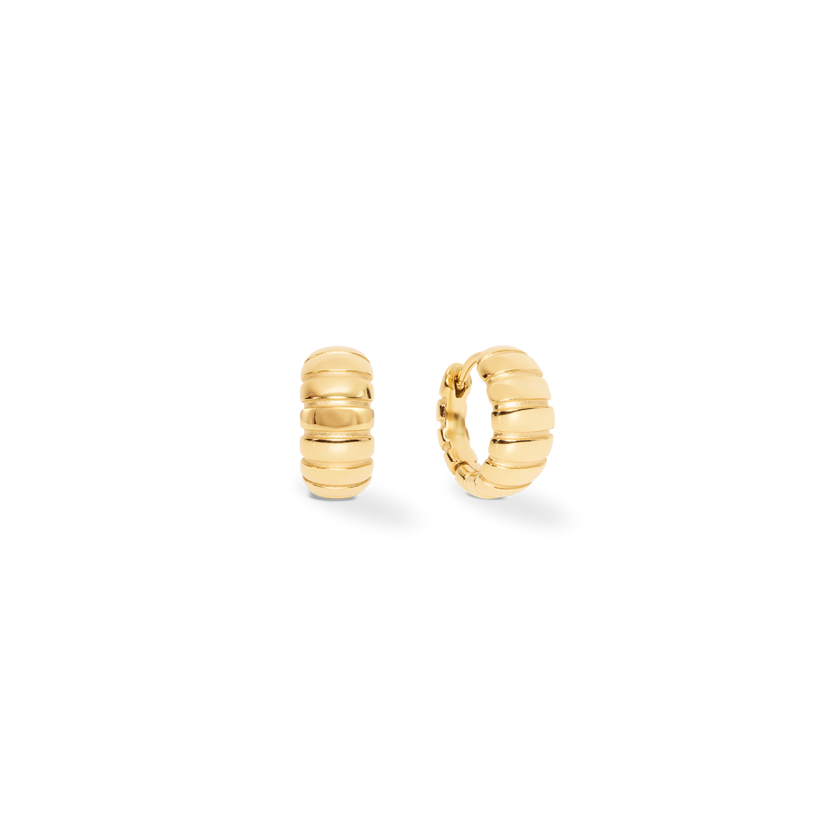Structure Hoop Earrings Gold