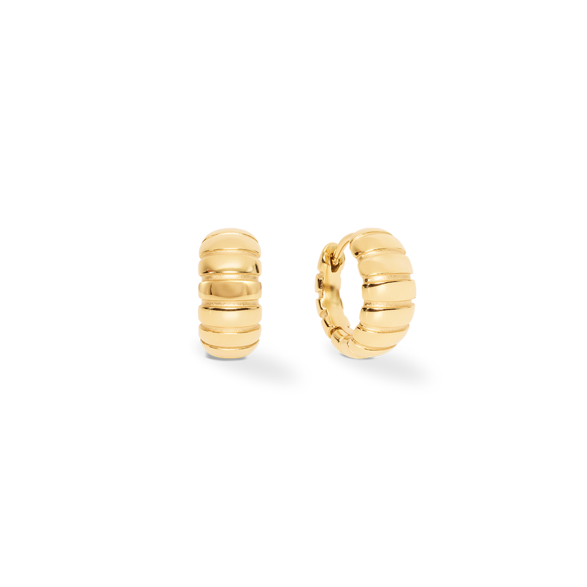 Structure Hoop Earrings Gold