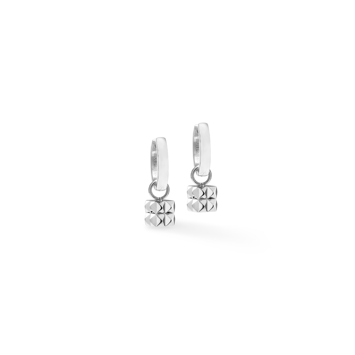 Hoop Earrings Spikes Cube silver