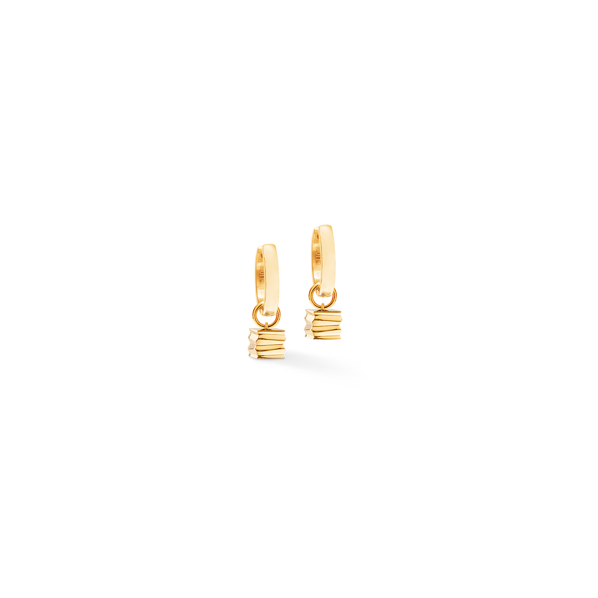 Hoop Earrings Wave Cube gold