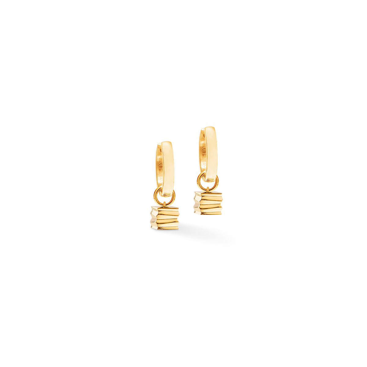 Hoop Earrings Wave Cube gold