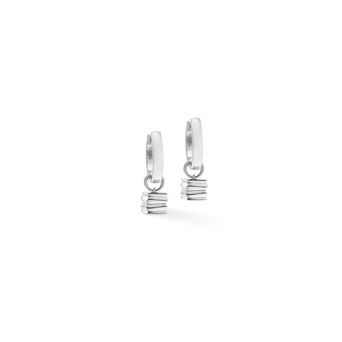 Hoop Earrings Wave Cube silver