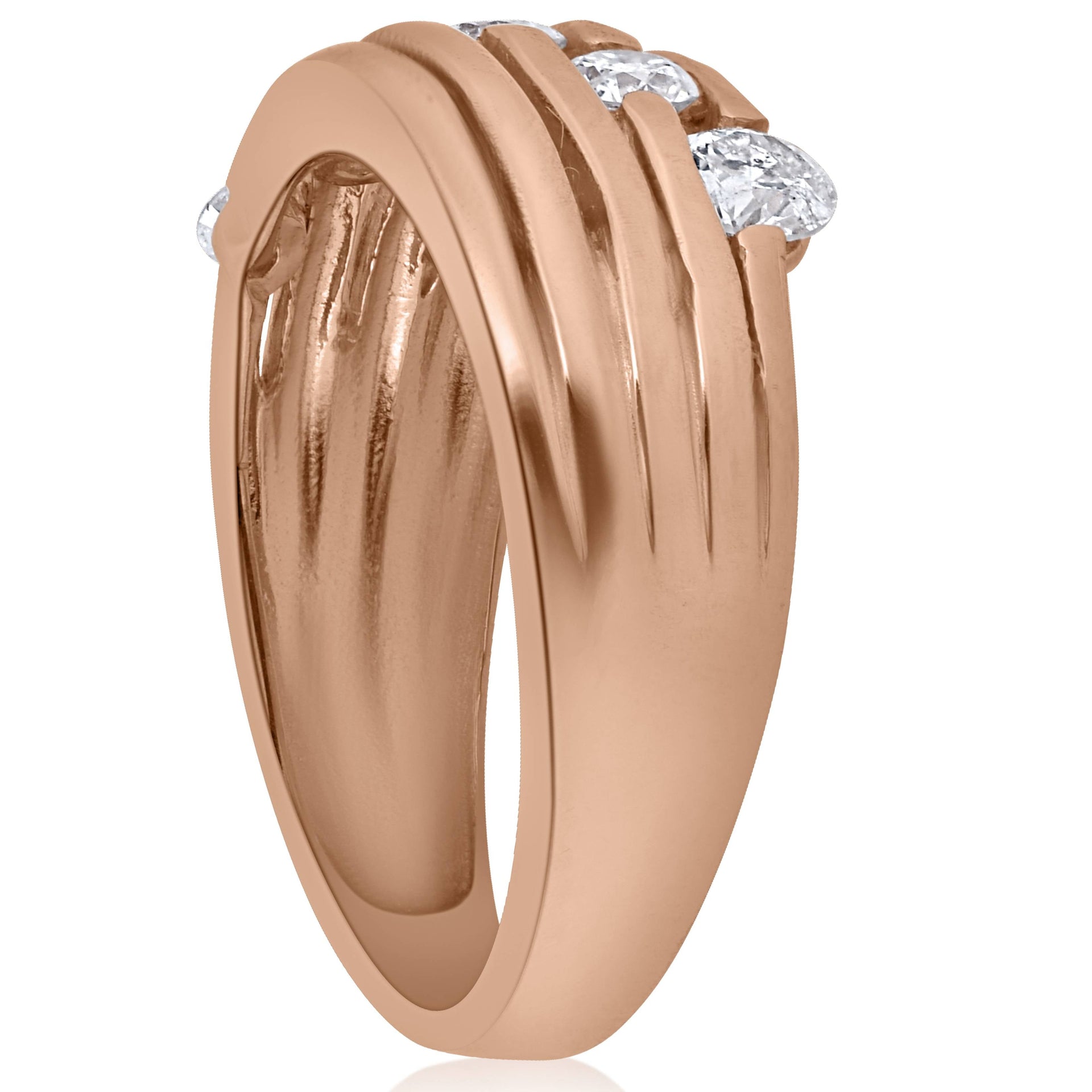 14K Rose Gold 1/2 CT Diamond Right Hand Journey Ring