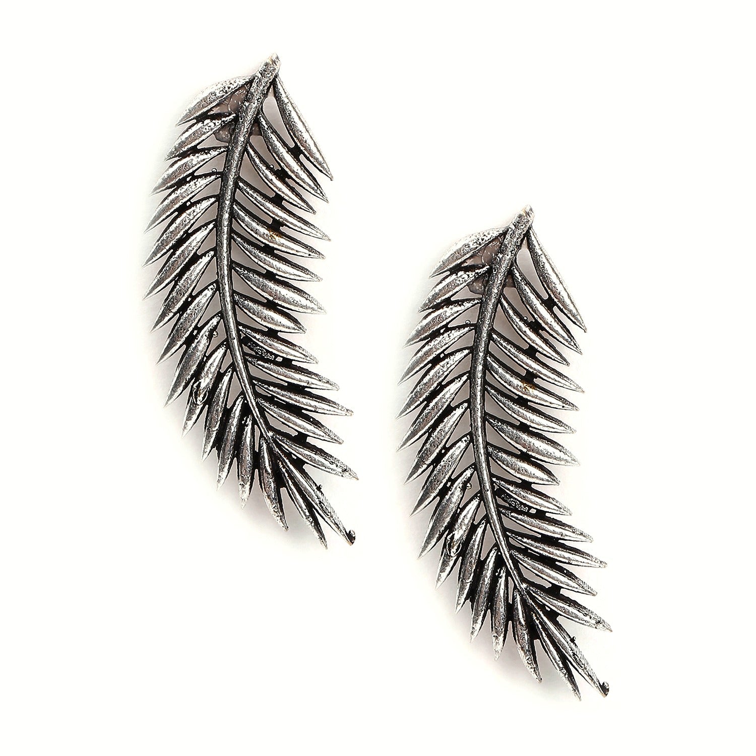 Silver-plated Feather Earrings