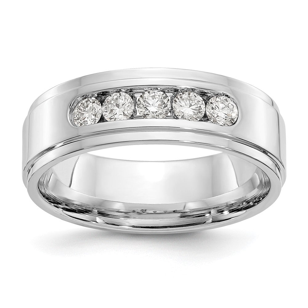 14k White Gold Lab Grown Diamond Wedding Band Ring 1/2ct Clarity- VS Color- D-E