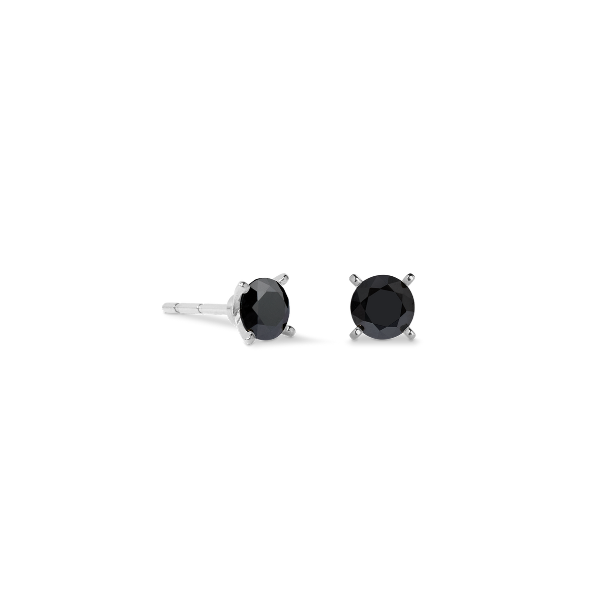 Stud earrings Glam Dot 5 mm silver-black