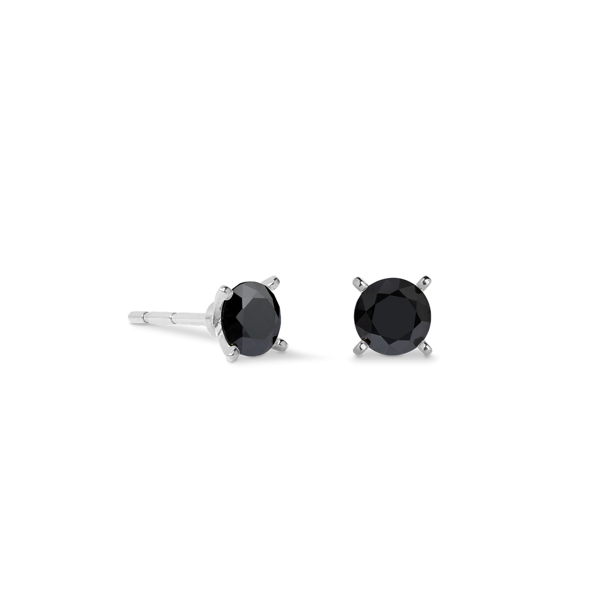 Stud earrings Glam Dot 5 mm silver-black