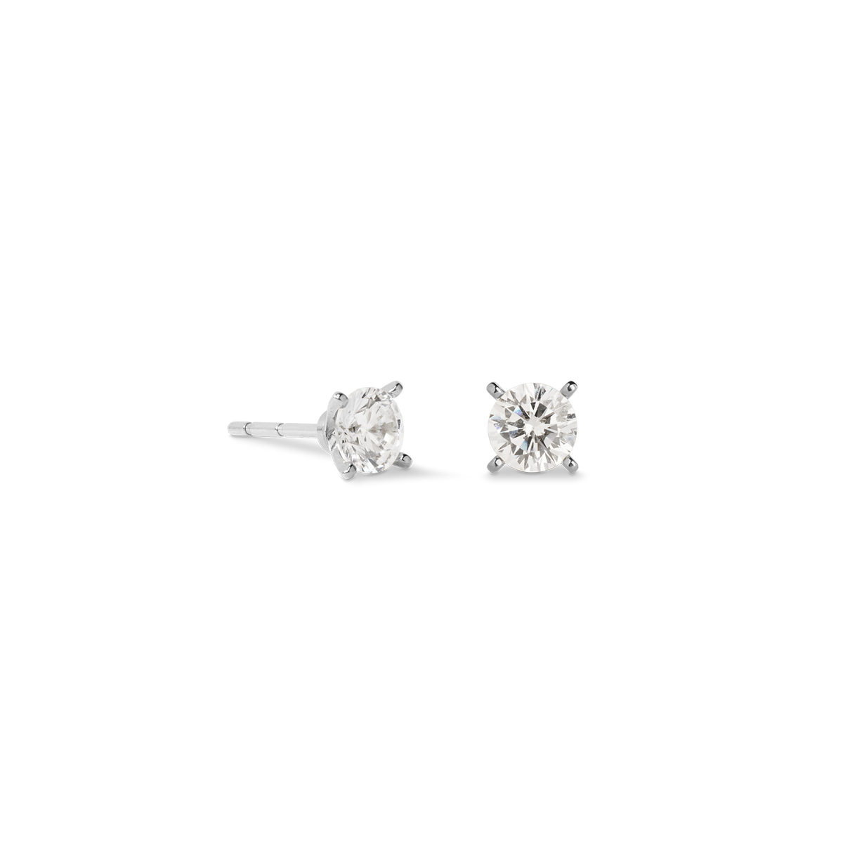 Stud earrings Glam Dot 5 mm silver-crystal