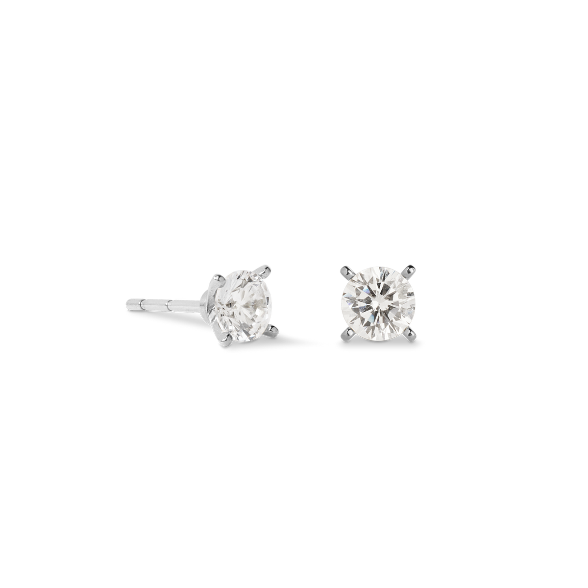 Stud earrings Glam Dot 5 mm silver-crystal