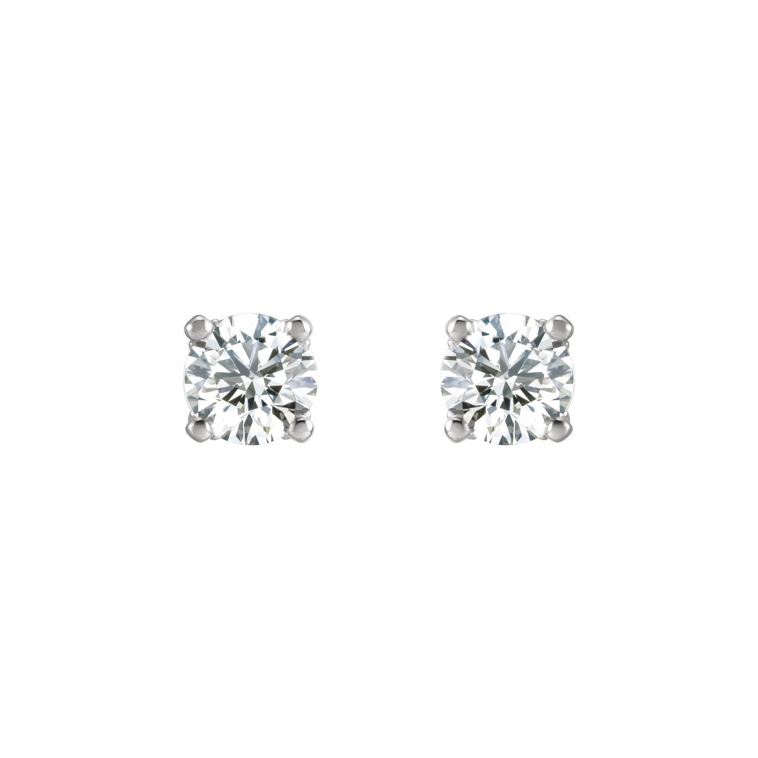 14K Gold 1/3ct Lab-grown Diamond Stud Earrings Clarity SI Color G-H