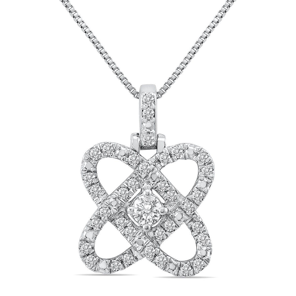 1/4 CTW Natural Diamond Butterfly Love Pendant In .925 Sterling Silver