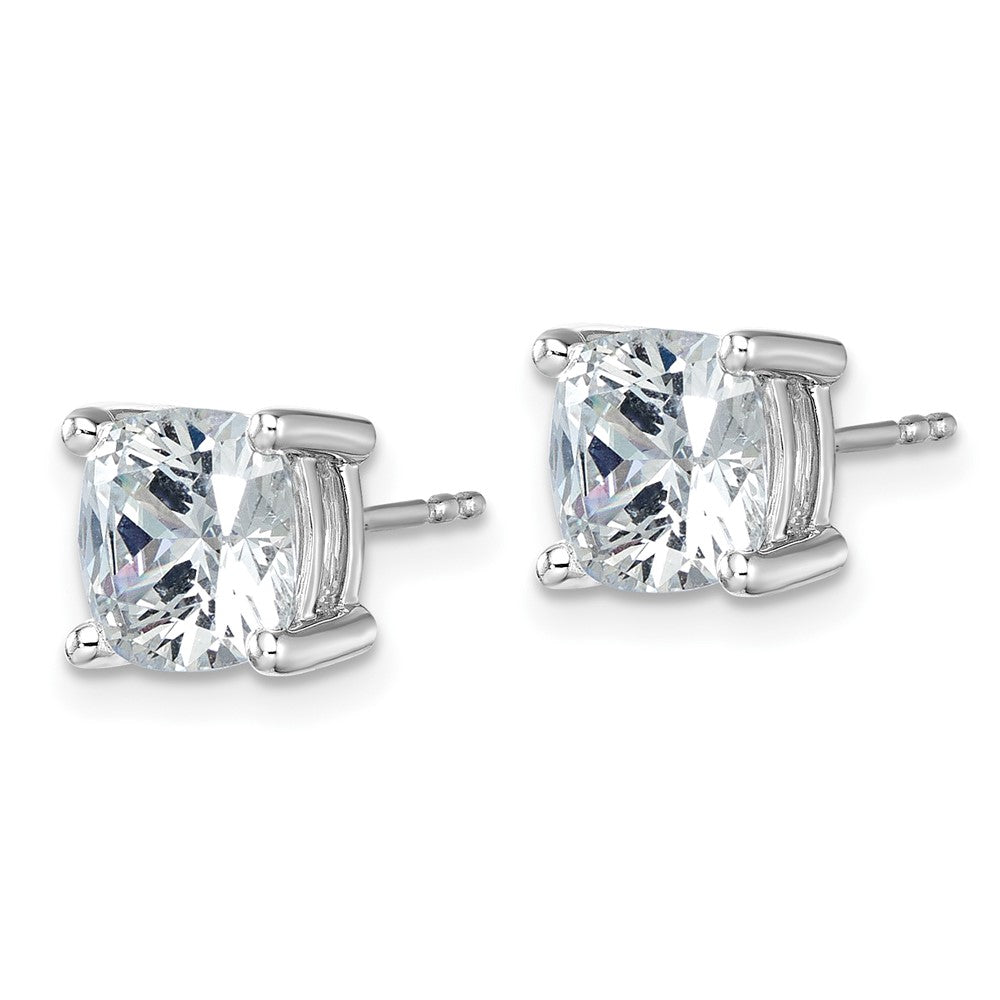 14k White Gold 5 CTW Cushion Cut Lab Grown Diamond Stud Earrings
