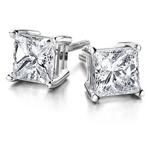 Princess Cut Diamond Stud Earrings