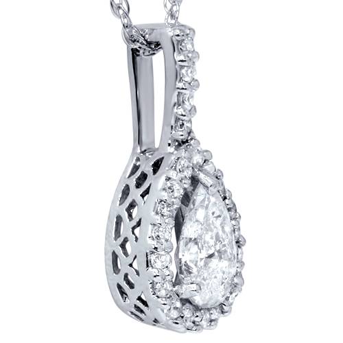 3/8ct Fancy Pear Shaped 14k Solitaire Diamond Pendant