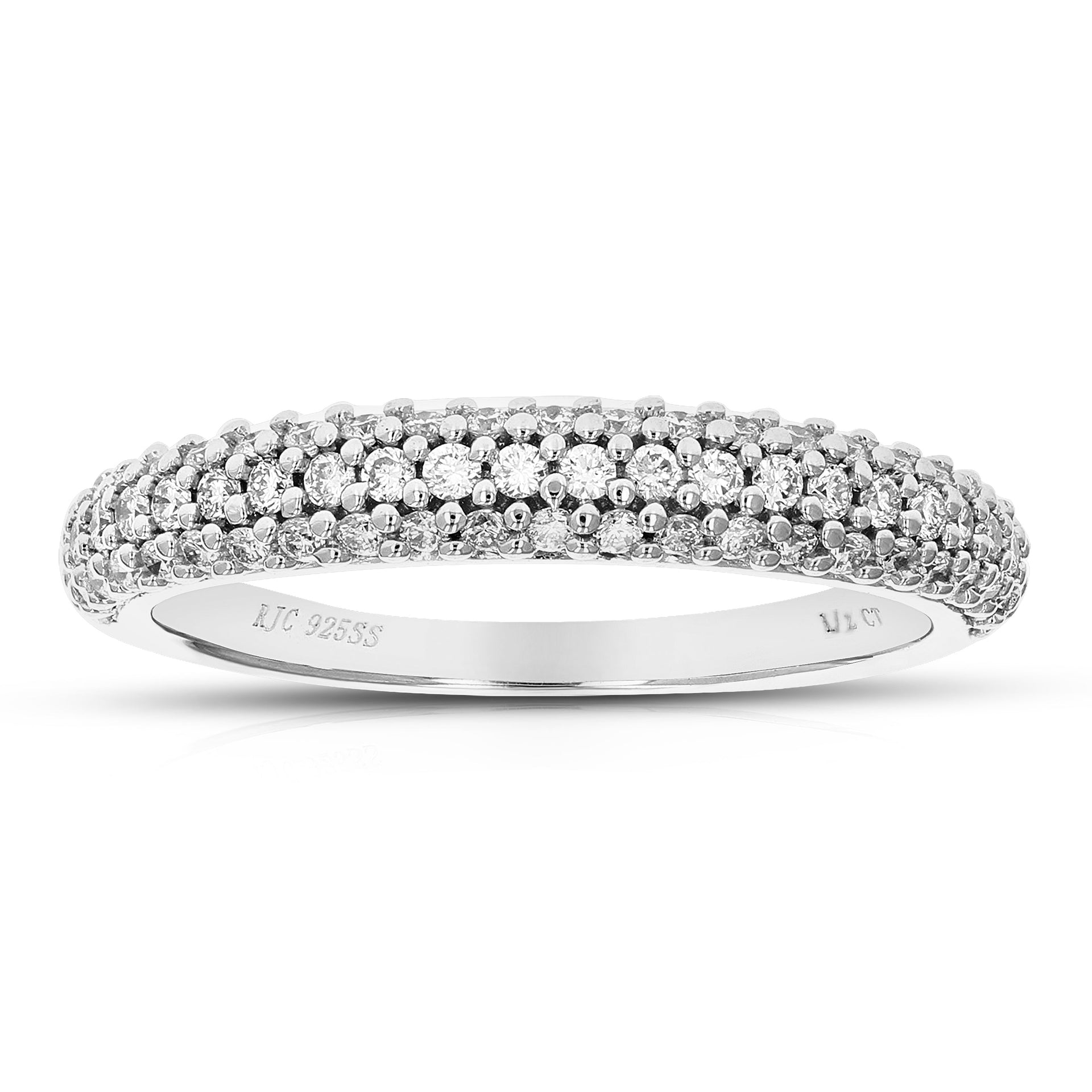 1/2 cttw Round Lab Grown Diamond Engagement Ring .925 Sterling Silver Prong Set