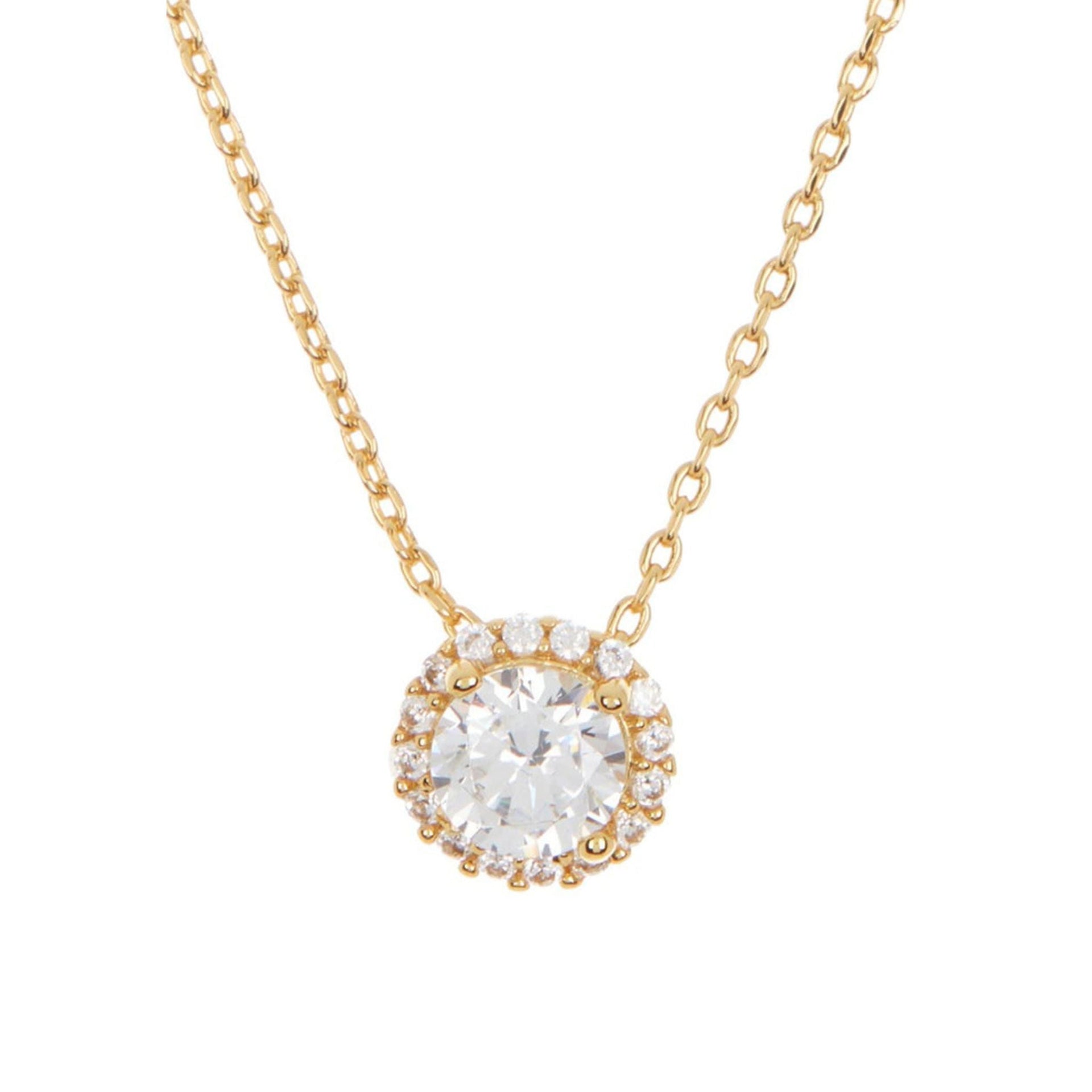 Adornia Swarovski Crystal Halo Necklace gold