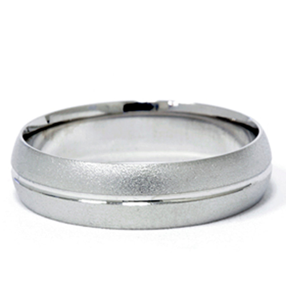 Channel Brushed Wedding Band 950 Platinum Size Selectable