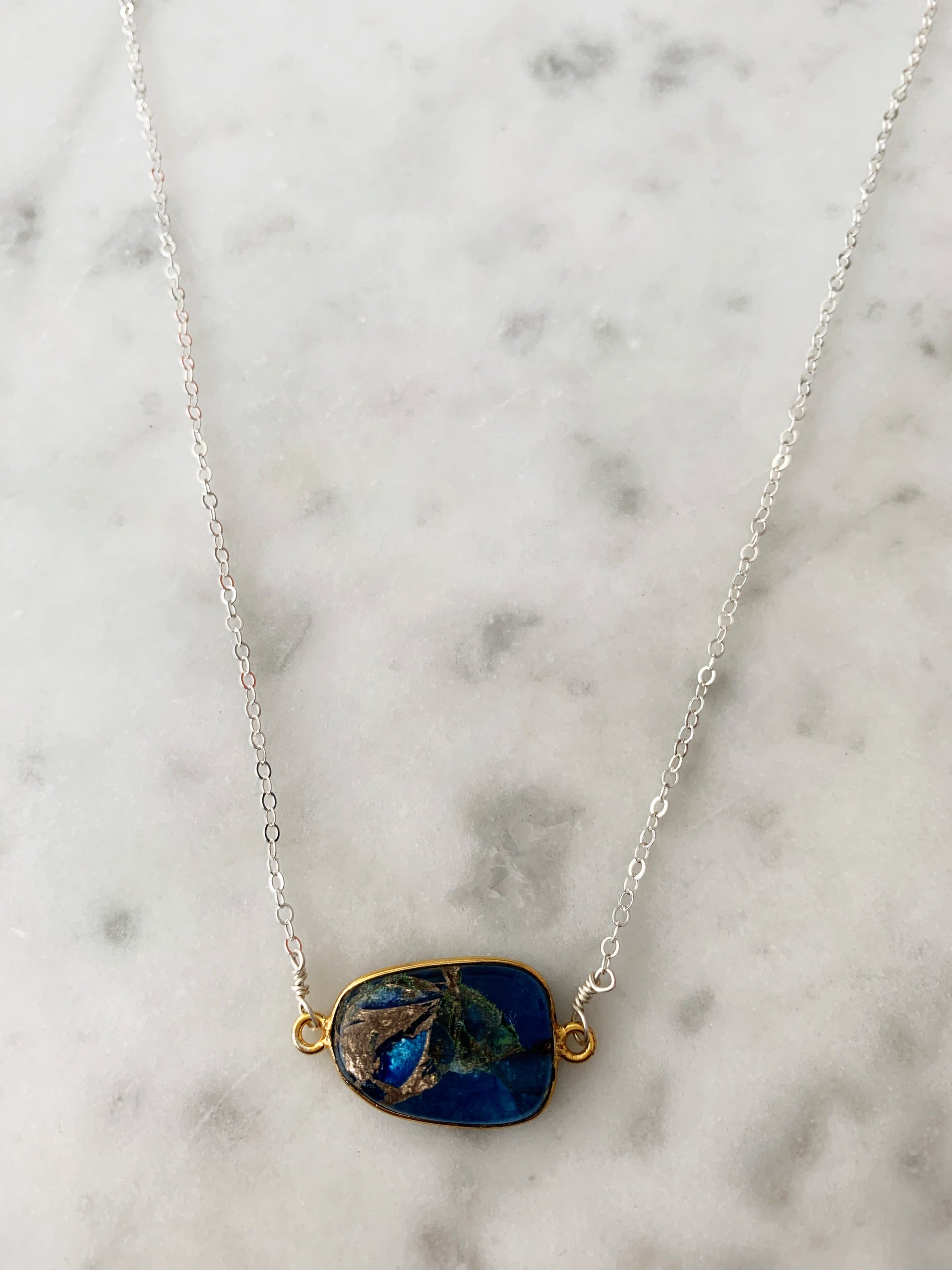 Mrs. Parker Demi Fine Necklace in Blue Mojave Copper Turquoise