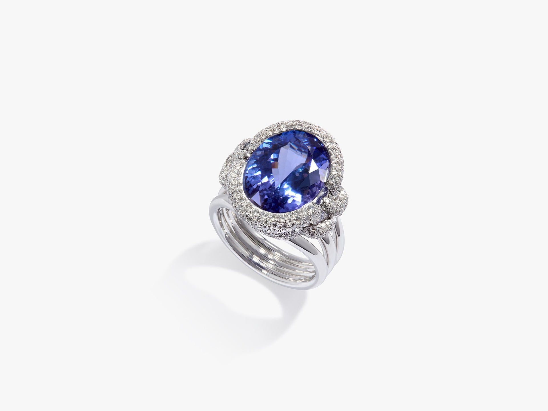 Knuckle Dust Tanzanite & Diamond Ring