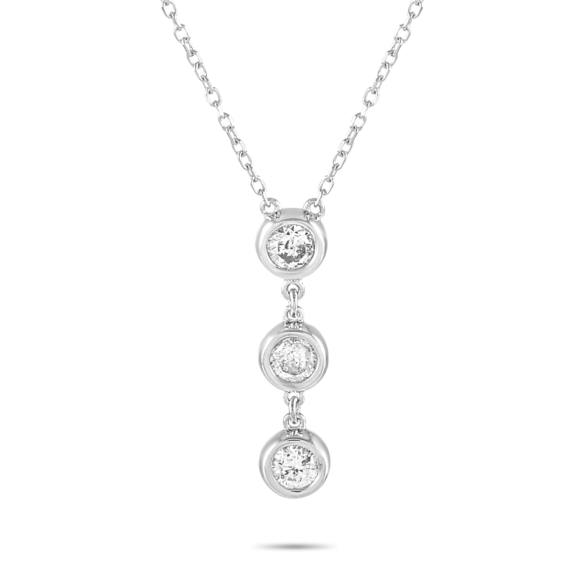 14K White Gold 0.25 ct Diamond Pendant Necklace