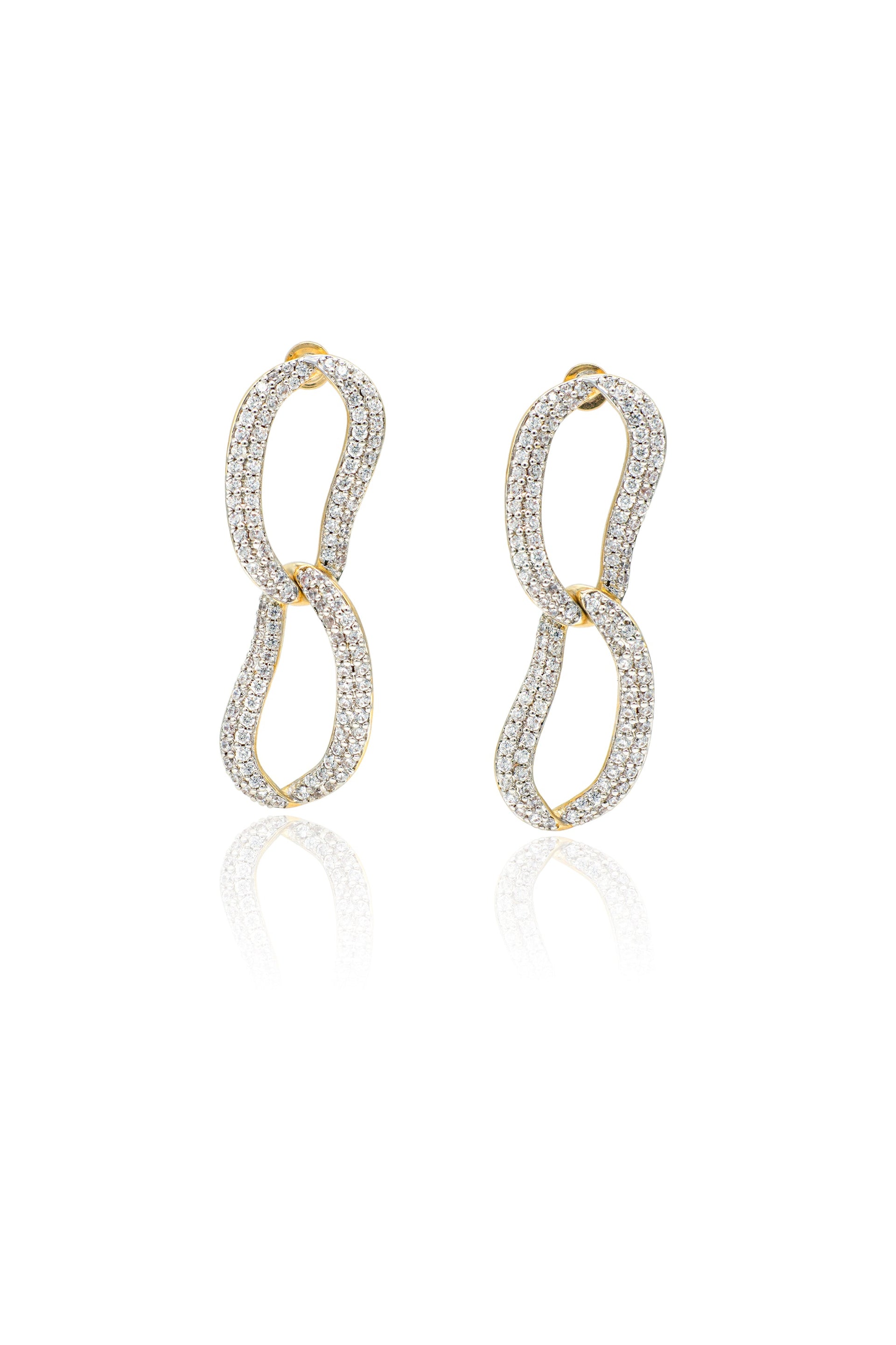 Infinity Pavé Ovate Loop Hoop Earrings