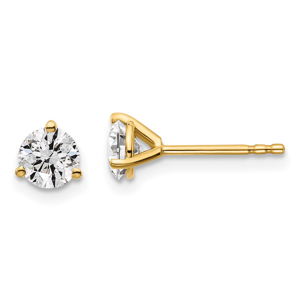 14k Gold 7/8 CT Round Lab Grown Diamond Stud Earrings VS Clarity D-E Color