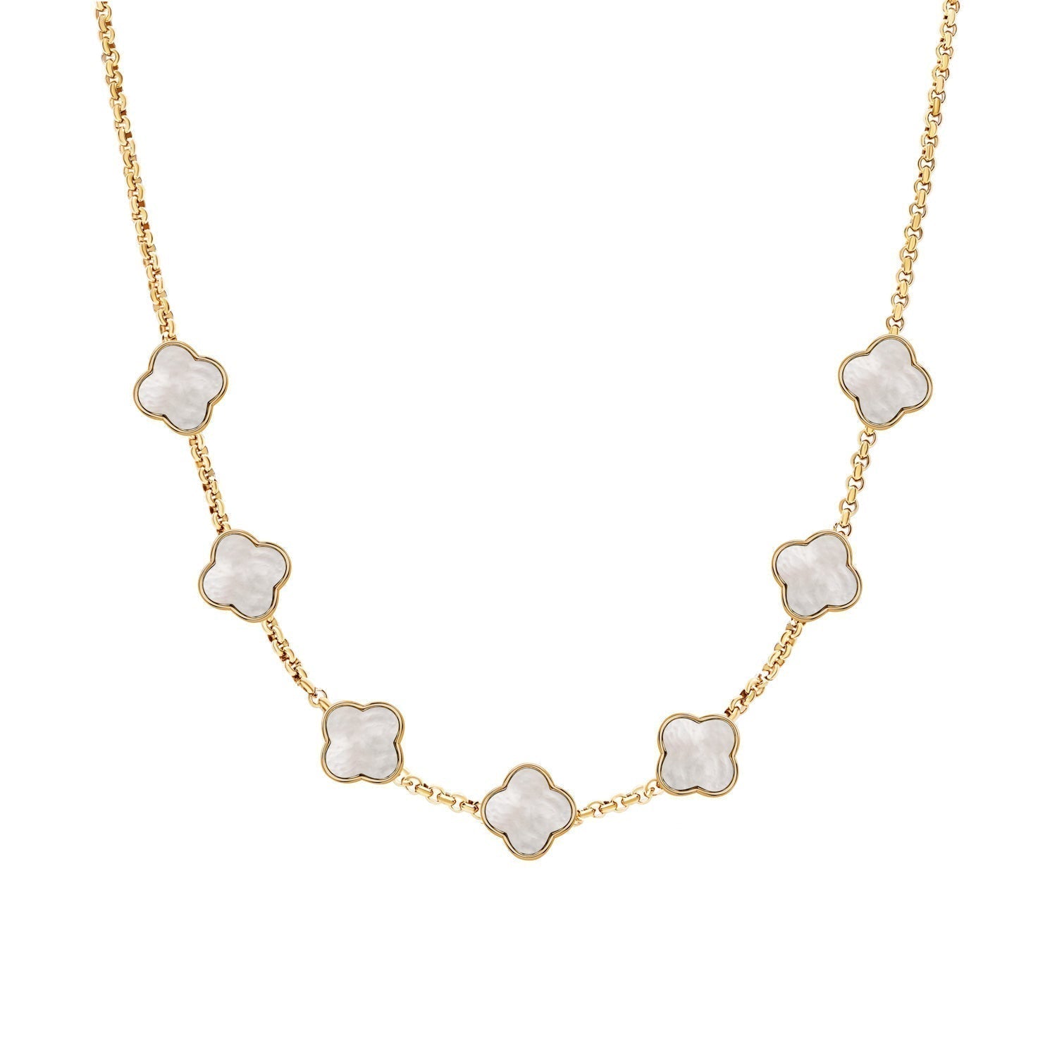 Clover Custom Name Necklace (Gold)
