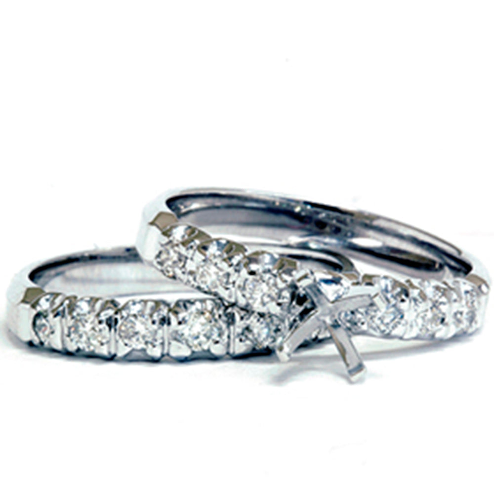 White Gold 1/2ct Diamond Semi Mount Engagement Wedding Ring