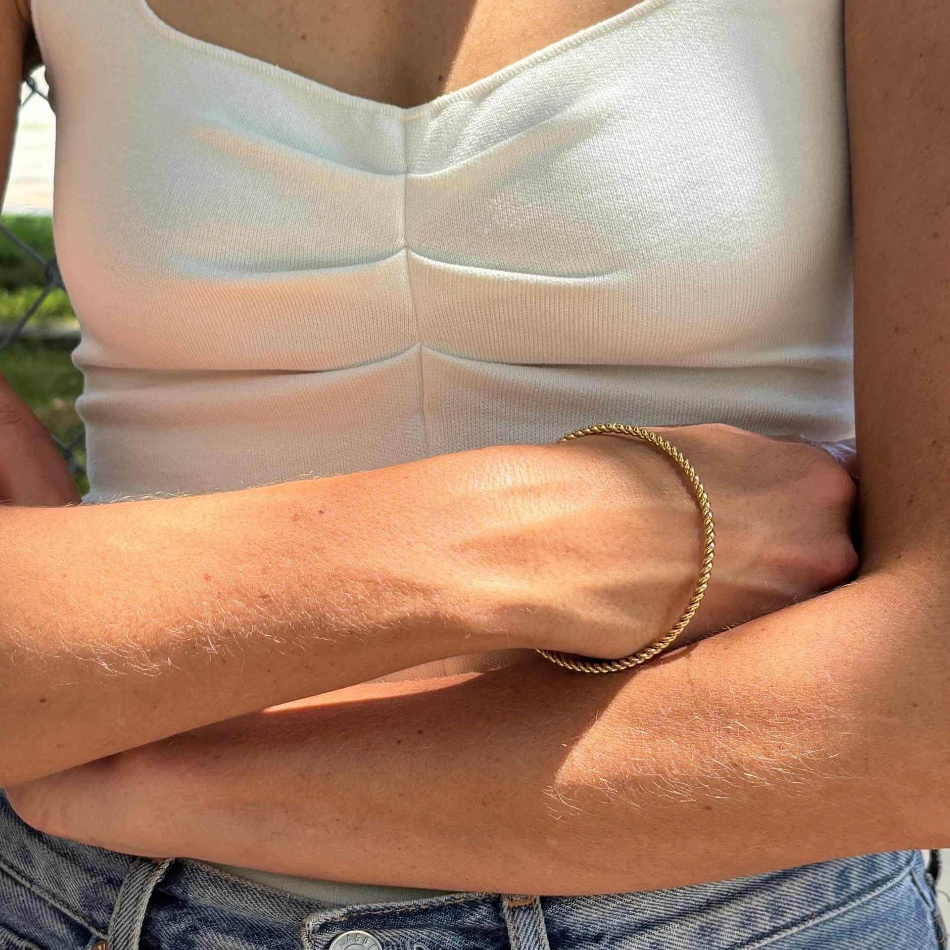 Rope Bangle Bracelet gold