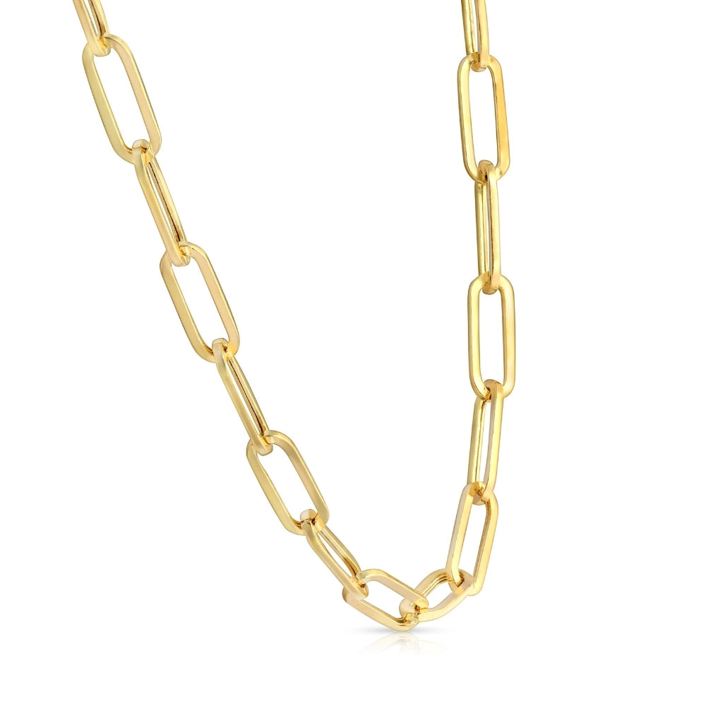 Solid 14k Yellow Gold 18' Clip Chain Necklace
