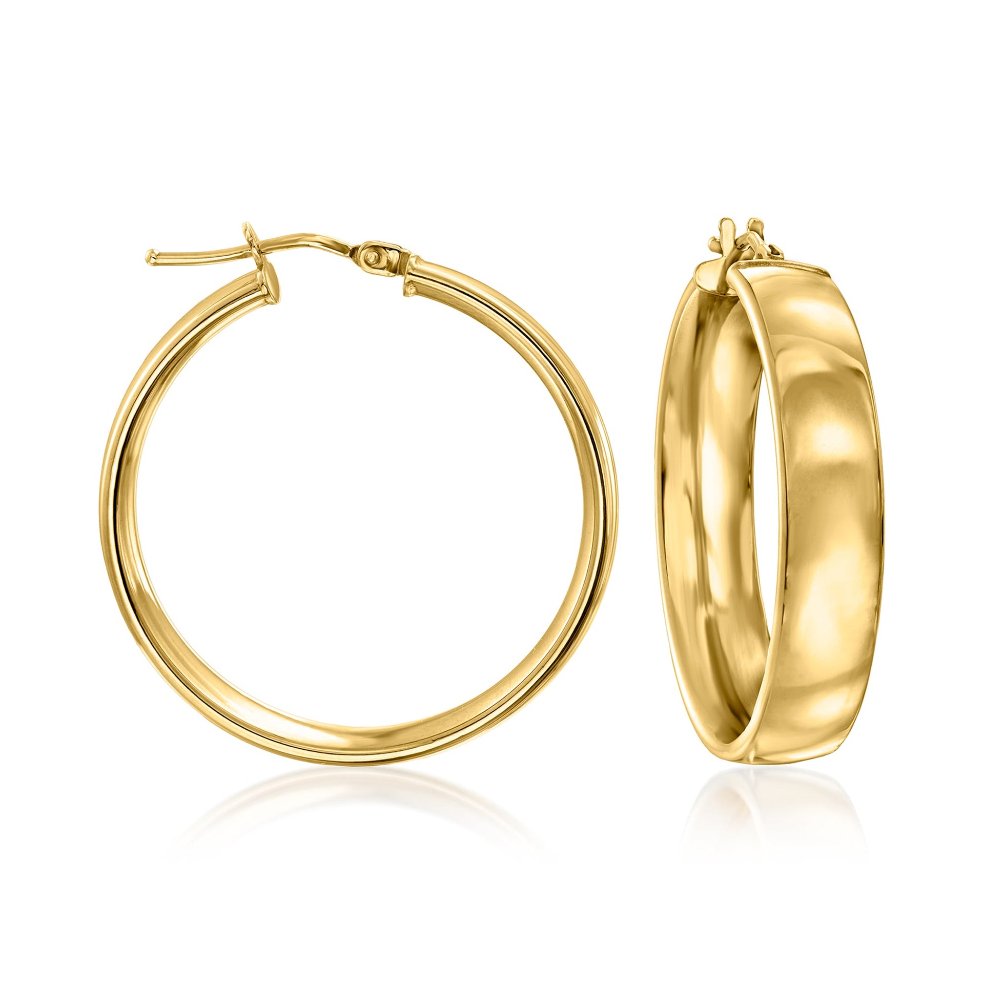 Canaria Italian 10kt Yellow Gold Hoop Earrings